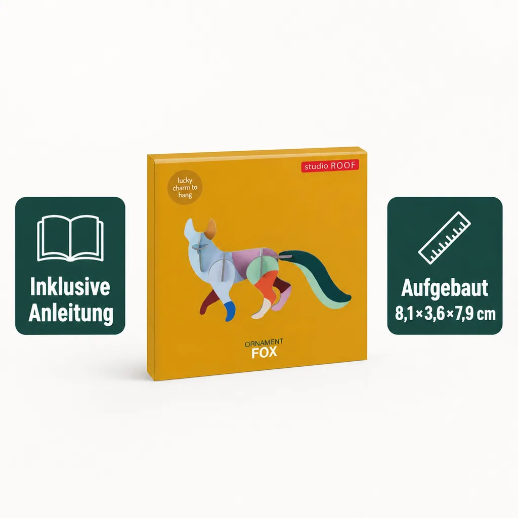 Studio ROOF Ornament, Bastel-Set, 3D Wandobjekt - Fuchs