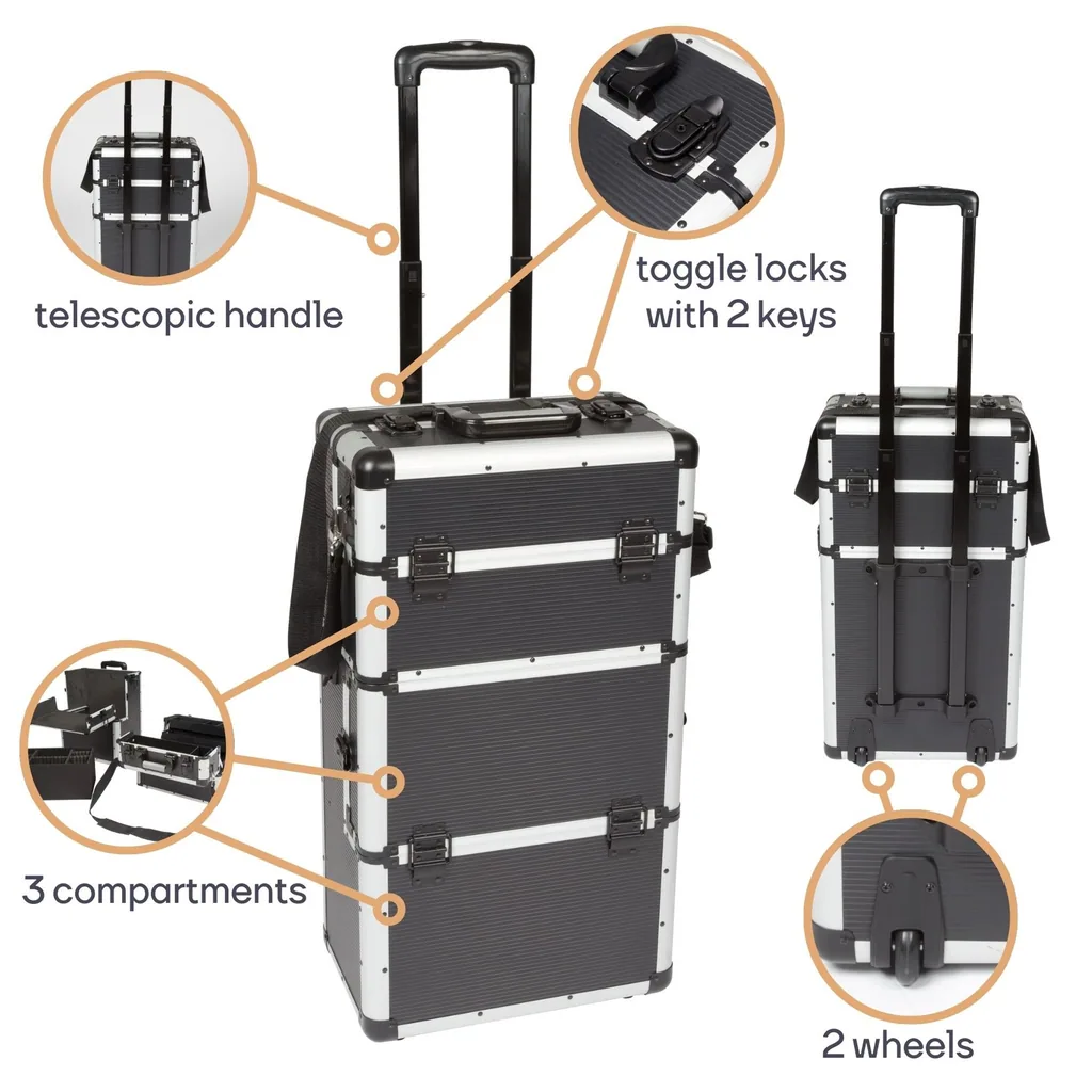 ALU-TROLLEY - 370 x 270 x 670 mm - BLACK
