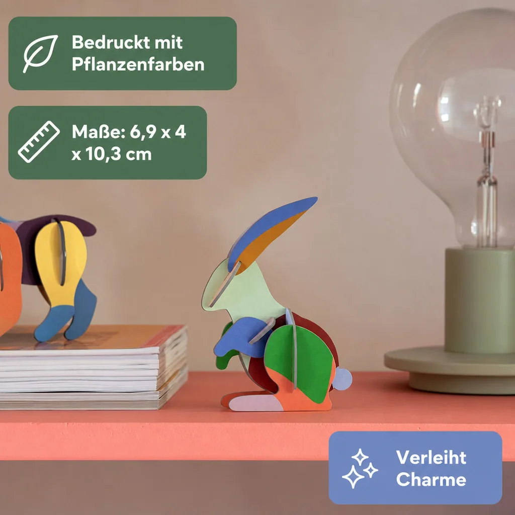 Studio ROOF Ornament, Bastel-Set, 3D Wandobjekt - Hase