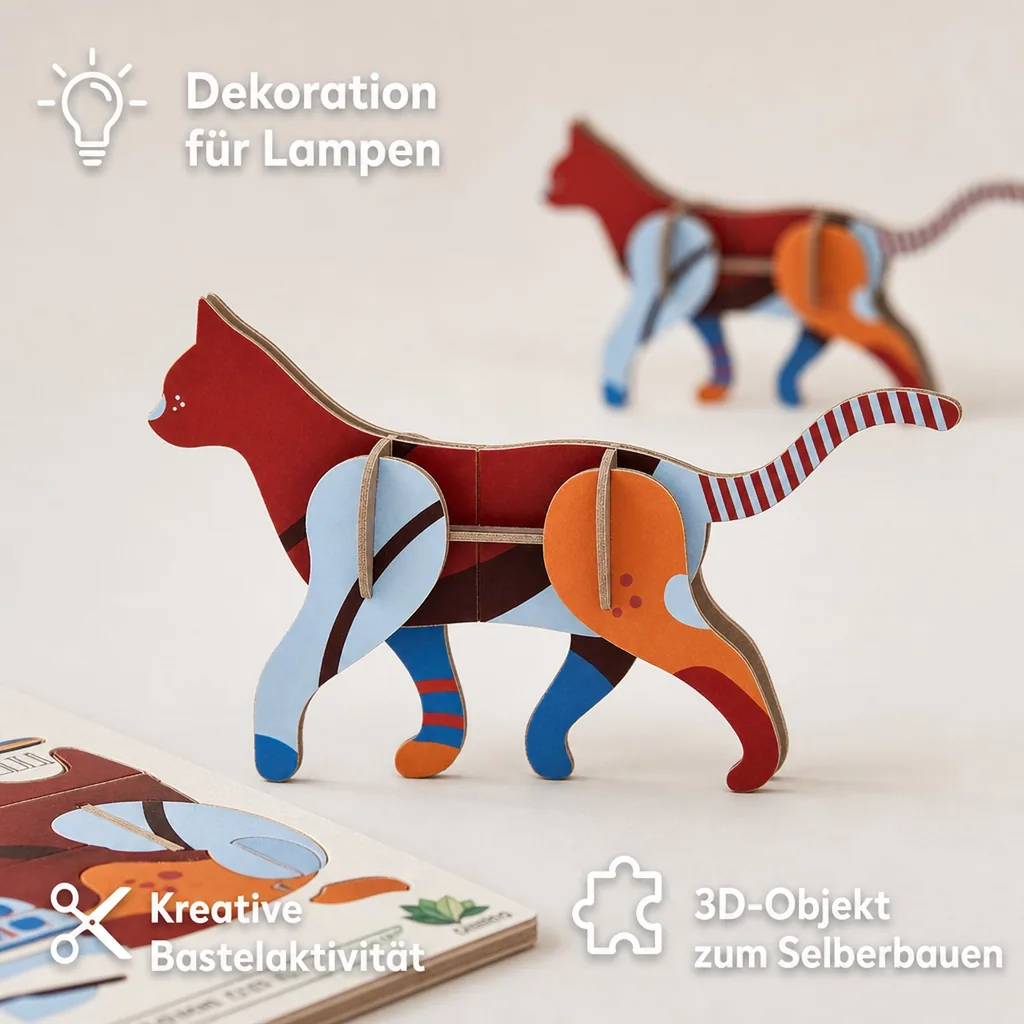 Studio ROOF Ornament, Bastel-Set, 3D Wandobjekt - Katze