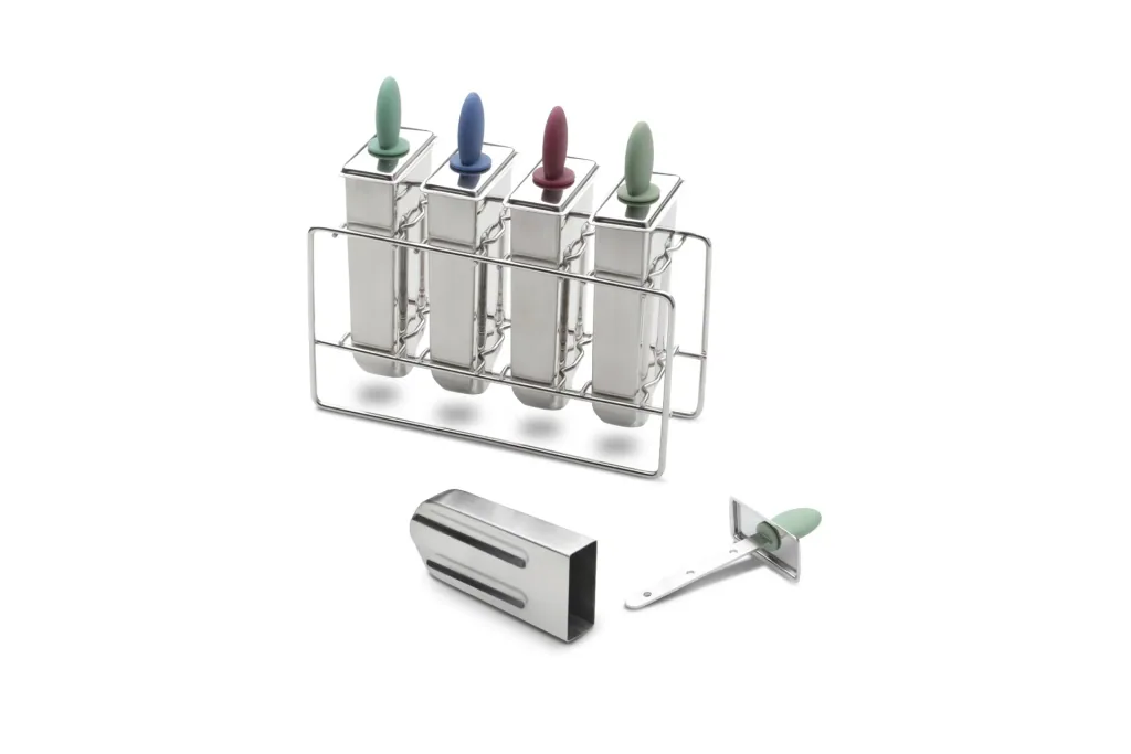 Speiseeisformer aus Edelstahl mit Ständer, 4er-Set - Stieleis-Former - Ice Pops
