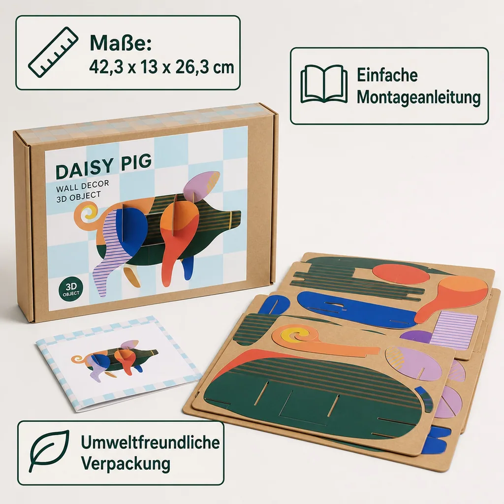 Studio ROOF Bastel-Set, 3D Wandobjekt, 3D Dekoration - Daisy Ferkel