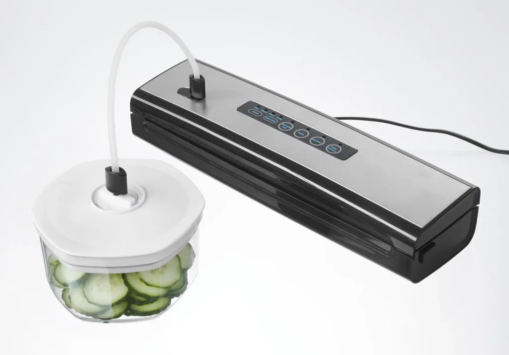 Edelstahl Kompakt-Vakuumierer, 130 Watt inklusive Etiketten, 100 Stück