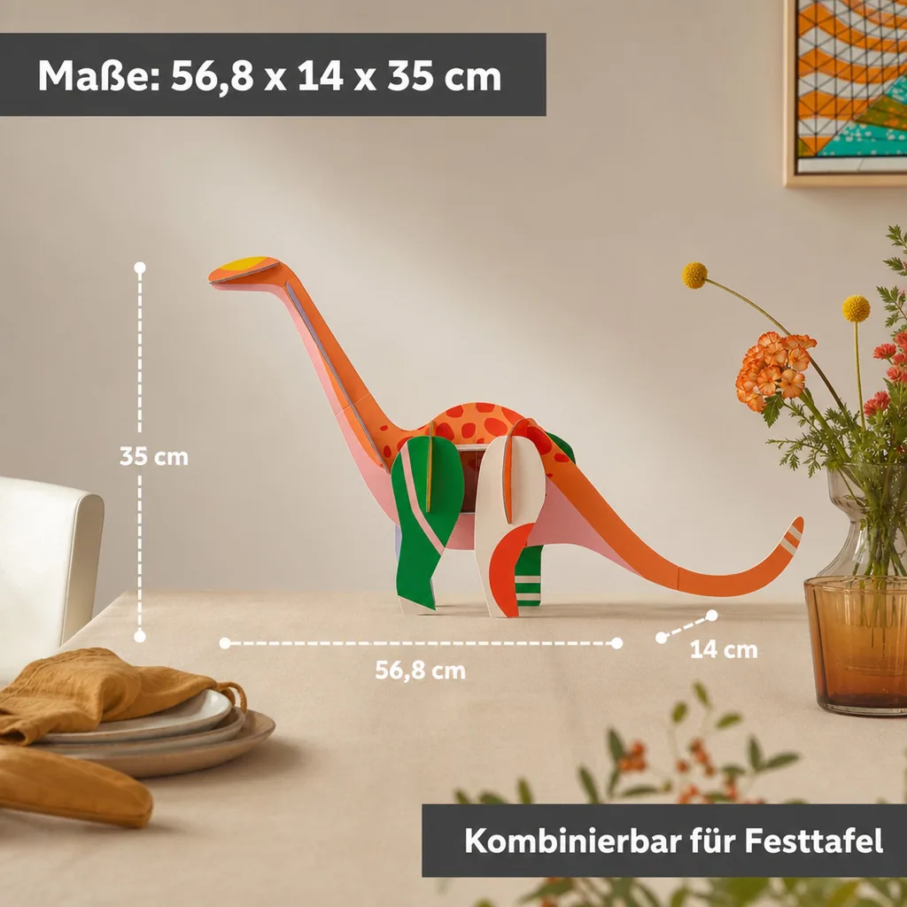 Studio ROOF Bastel-Set, 3D Wandobjekt, 3D Dekoration - Milo Diplodocus