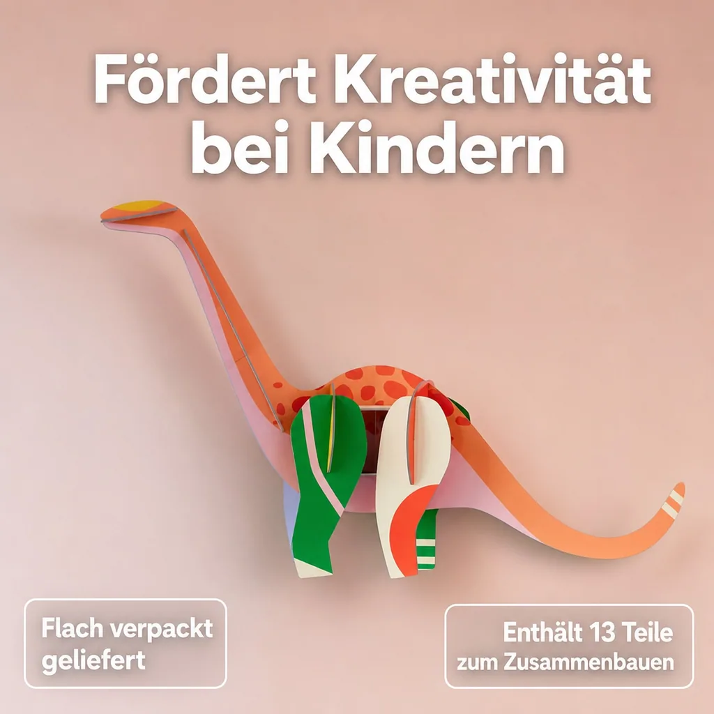 Studio ROOF Bastel-Set, 3D Wandobjekt, 3D Dekoration - Milo Diplodocus
