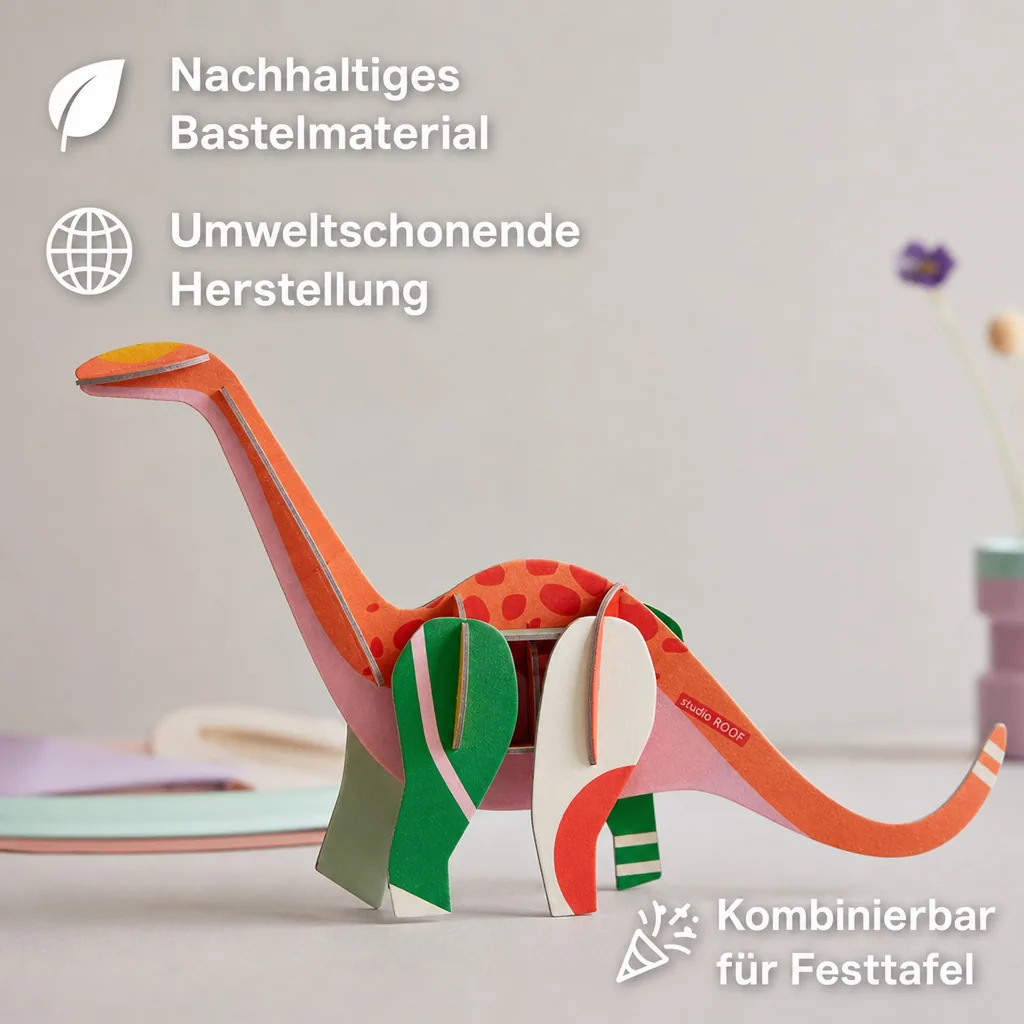 Studio ROOF Bastel-Set, 3D Wandobjekt, 3D Dekoration - Milo Diplodocus