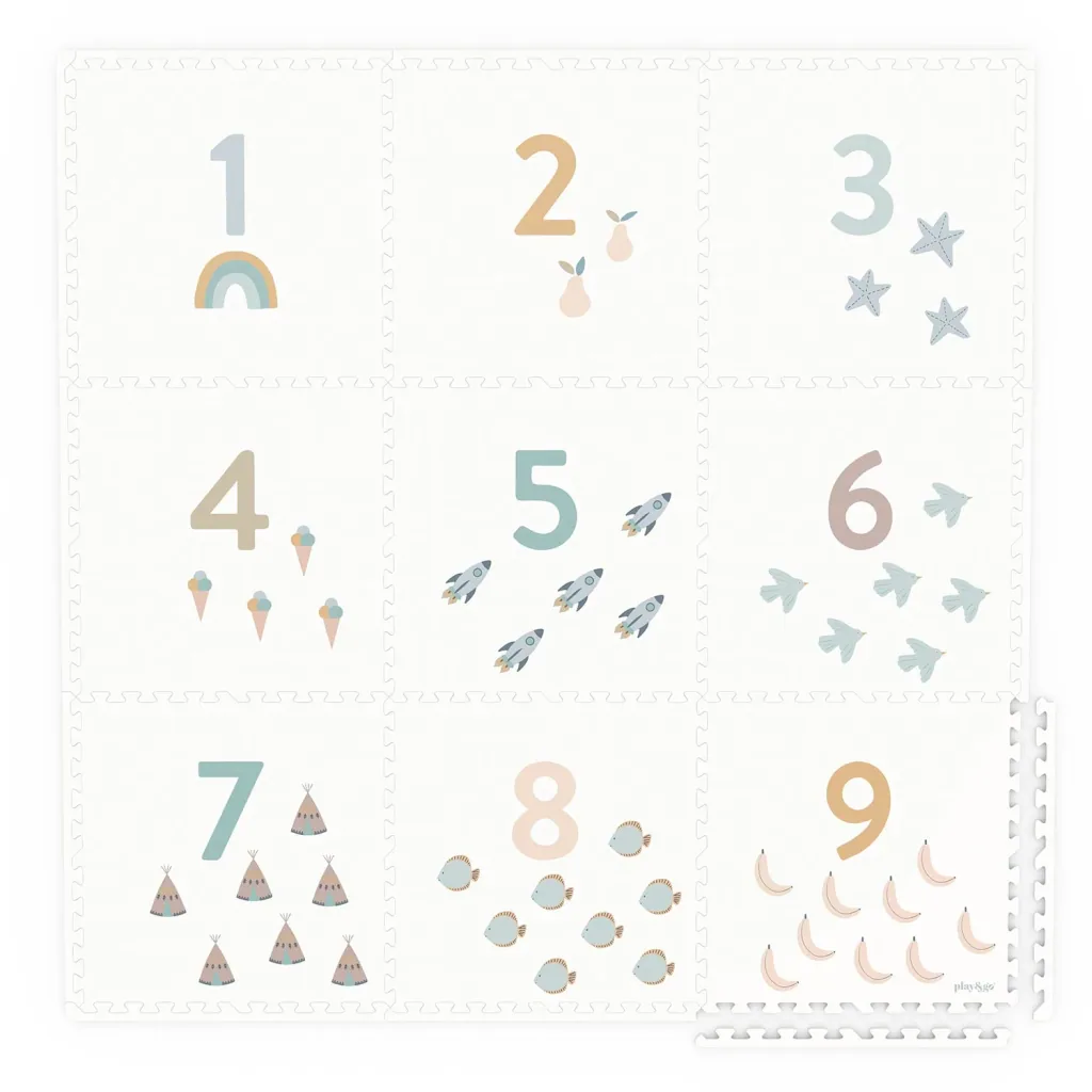 Play&Go Kinderteppich, Puzzlematte, Puzzleteppich - Zahlen/Punkte EVA