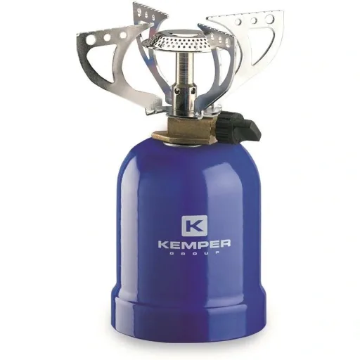 Gaskocher mit 4 Stützen 2050W Blau mit Gasflaschenbehälter