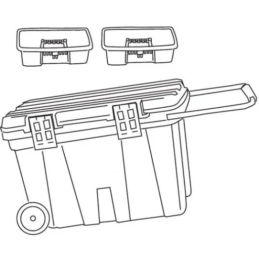 TAYG - WERKZEUGKASTEN - MIT RÄDERN - 775 x 472 x 493 mm - MIT STAUFACH