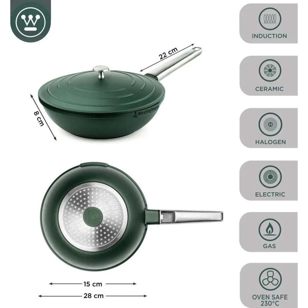 Performance Series Wokpfanne - Wok mit Deckel - 28 cm - Grün