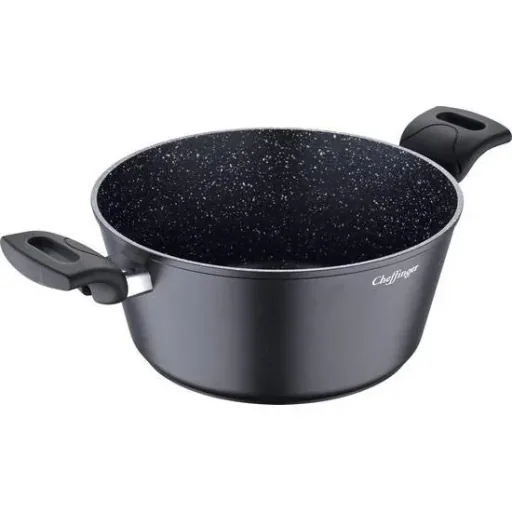 Cheffinger 10-teiliges Pfannenset - Marmorbeschichtung - Schwarz