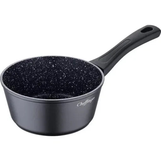 Cheffinger 10-teiliges Pfannenset - Marmorbeschichtung - Schwarz