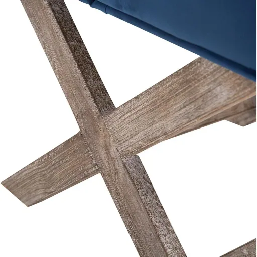 Fußhocker Sitzhocker Fußbank Sitzbank Chesterfield Polsterhocker Fußablage Samt blau 49,5 x 45 x 41 cm
