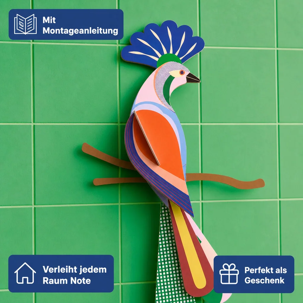 Studio ROOF Wanddeko, Bastel-Set, 3D Wandobjekt - Tinjil