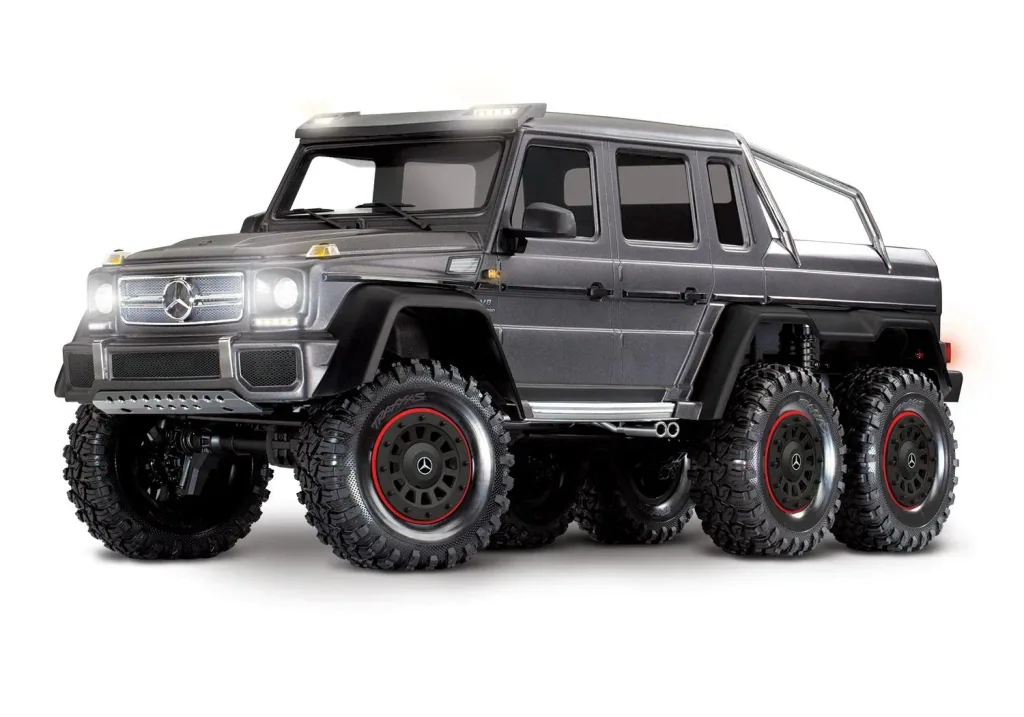 Mercedes-Benz G63 AMG 6x6 RTR ohne Akku/Lader inkl. Licht 1/10 6WD Scale-Crawler Brushed silber