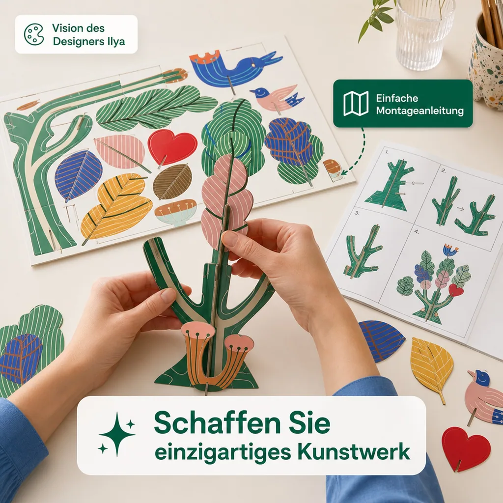 Studio ROOF Wanddeko, Bastel-Set, 3D Wandobjekt - Tree of Life by Ilya