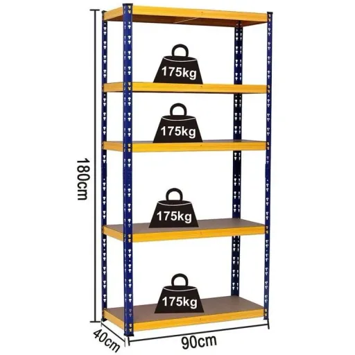 FSH Regalset MP 18040 - max 175 kg pro Fachboden - Blau/Orange - 2 Stück