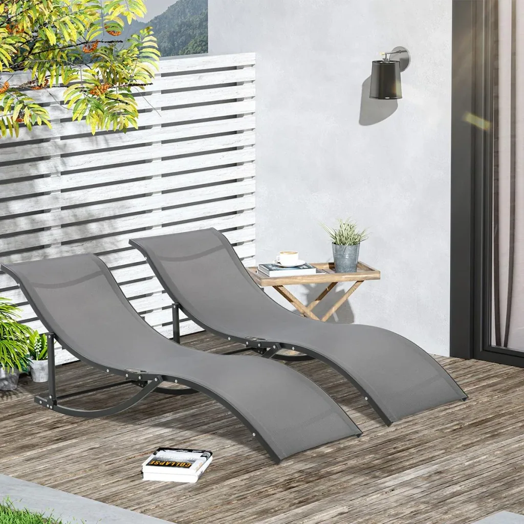 2er Set Sonnenliege Gartenliegen S
