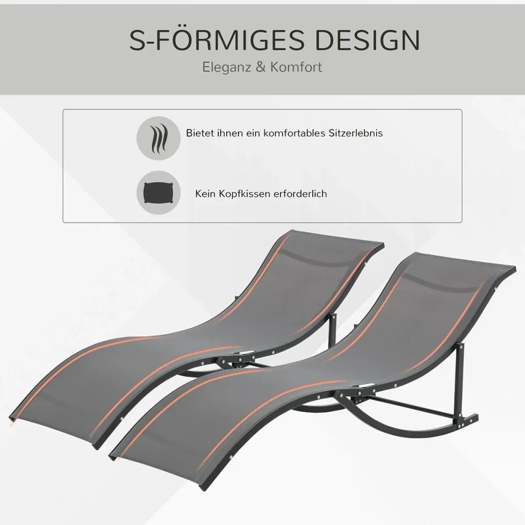 2er Set Sonnenliege Gartenliegen S