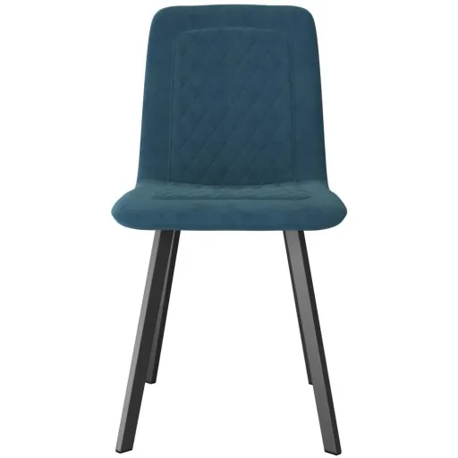 Esszimmerstühle 2 Stück blau Samt