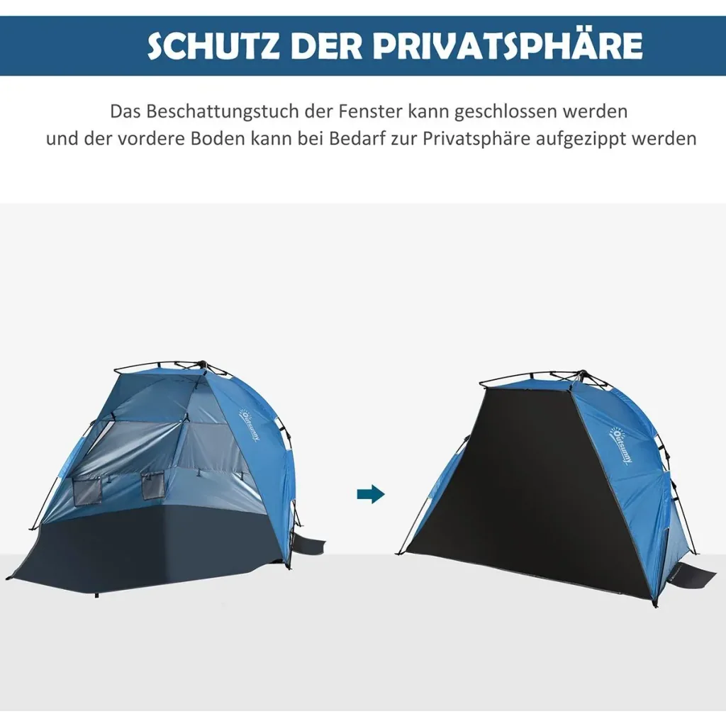 Strandmuschel für 2 Personen blau
