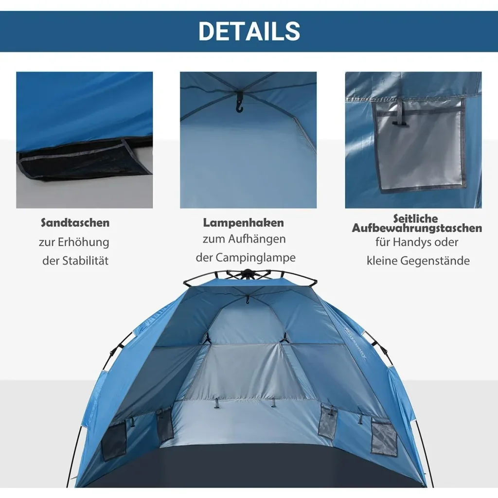 Strandmuschel für 2 Personen blau