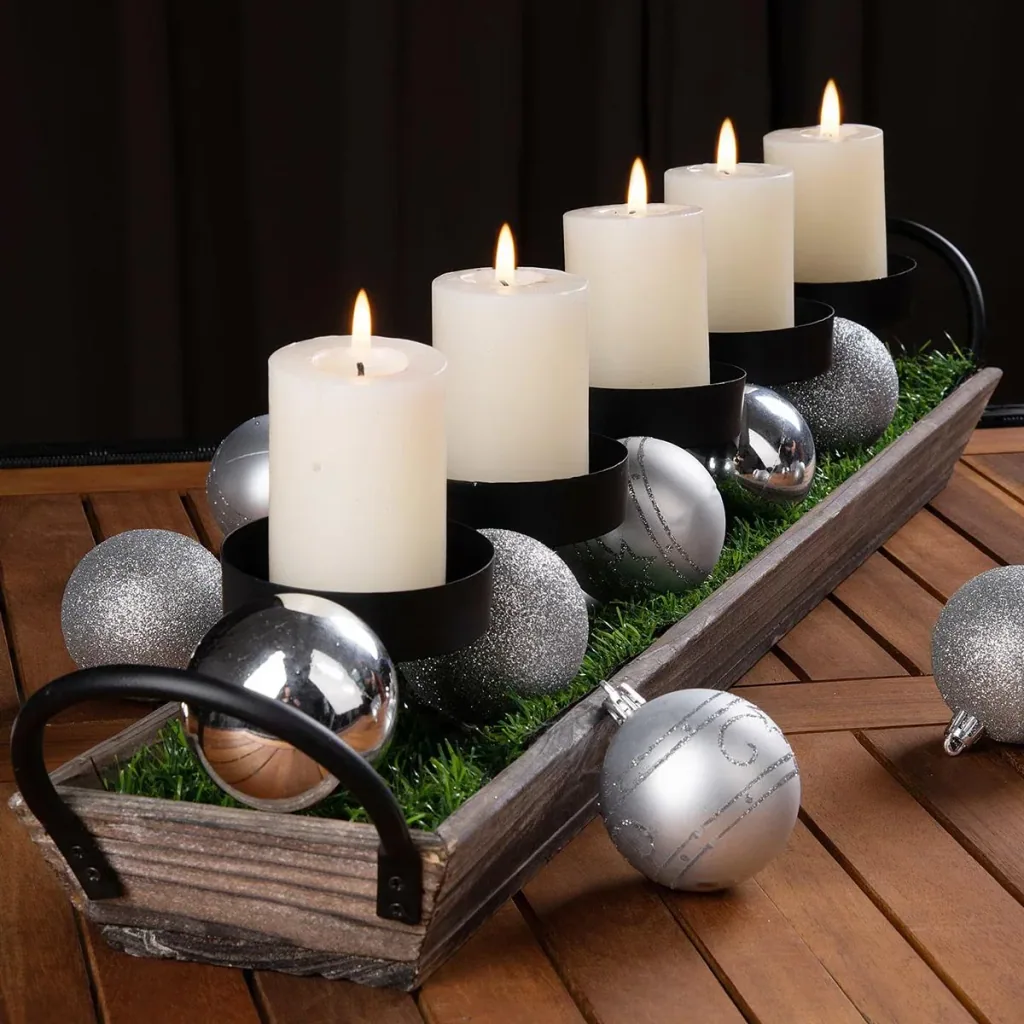 Weihnachtskugeln 24 Stück Silber - Durchmesser 6cm
