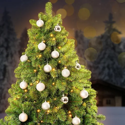 Weihnachtskugeln 24 Stück Silber - Durchmesser 6cm