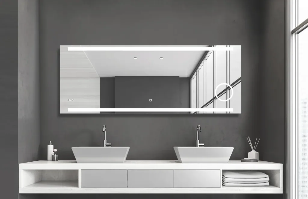 Badezimmerspiegel mit Beleuchtung, "King" - 160 x 60 cm - Lichtfarbe neutralweiß - Beleuchteter Kosmetikspiegel