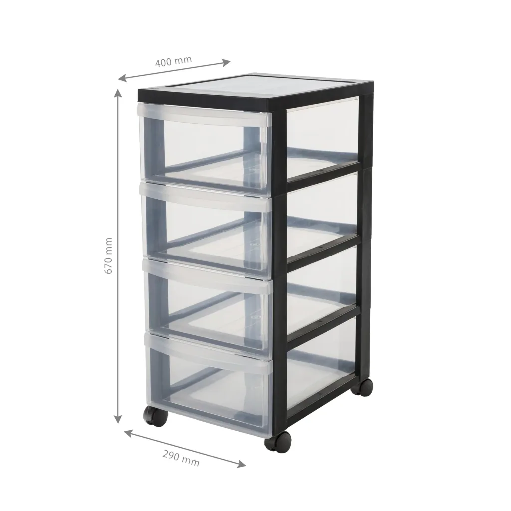 Rollcontainer DC-005 mit 4 mittleren Schubladen