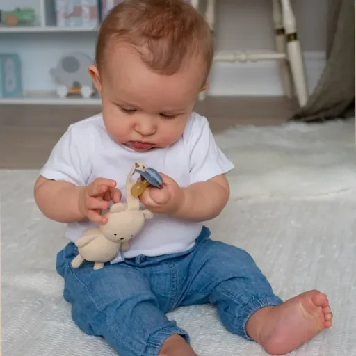 Jabadabado Geschenkset Babydecke & Schnullerhalter - Teddy, Braun