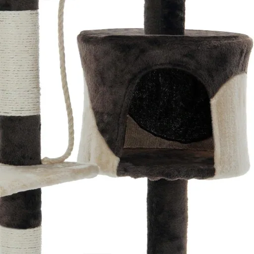 Codoca Kratzbaum beige-braun mit 3 Aussichtsplätzen, 1 Höhle, 2 Spielbällen und 1 Seil