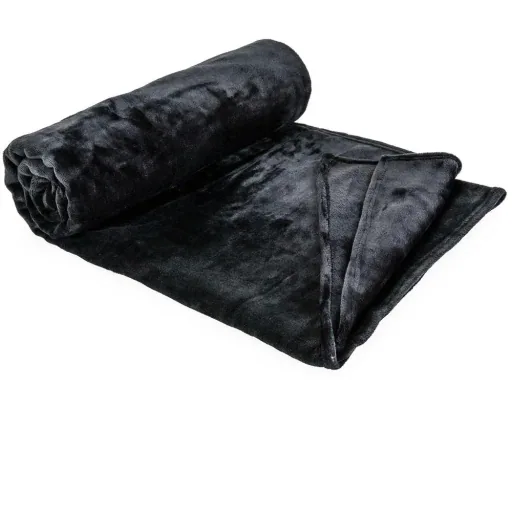 Mikrofaser-Decke 240x220cm - schwarz