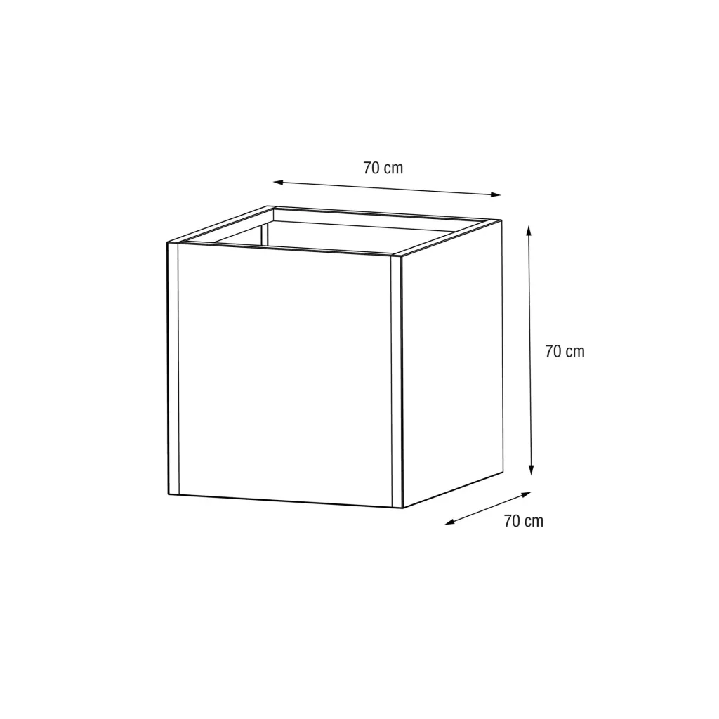 Herstera Garden Pflanzkübel Cube 70×70×70 cm Anthrazit – 343 L Stahl-Hochbeet