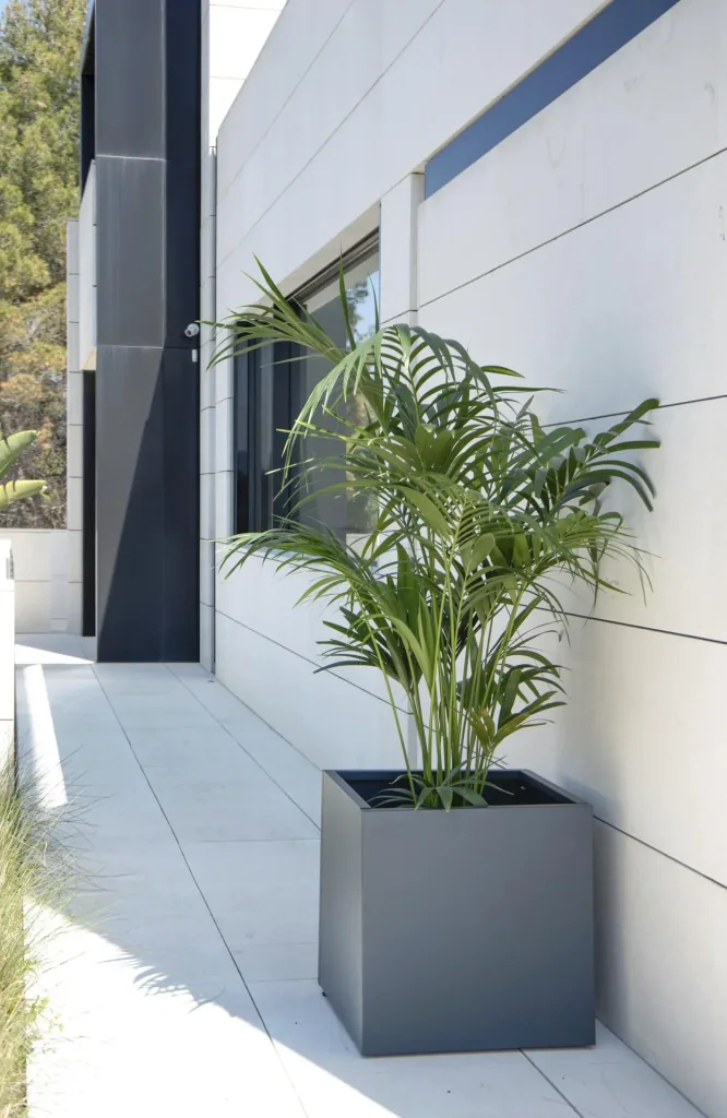 Herstera Garden Pflanzkübel Cube 70×70×70 cm Anthrazit – 343 L Stahl-Hochbeet