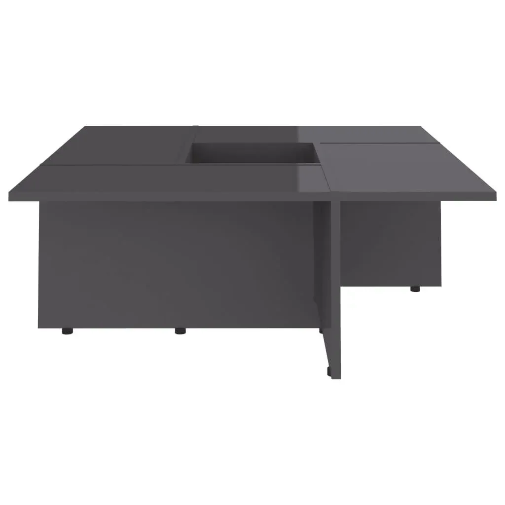 Couchtisch 79,5x79,5x30 cm Spanplatte hochglänzend grau