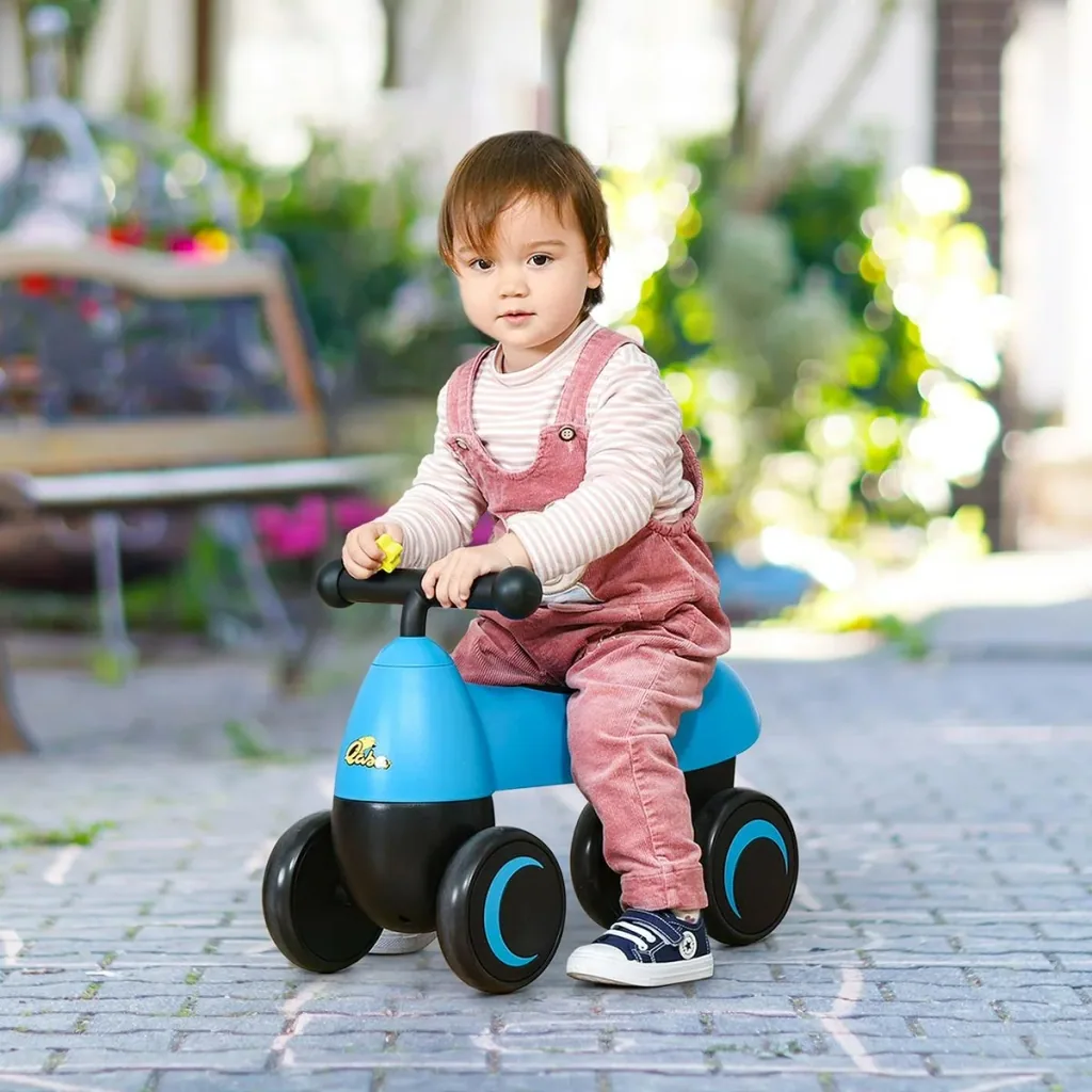 Laufrad ab 1 Jahr 4 Räder Baby Rutschrad Lauflernrad ohne Pedale für Kinder von 18 bis 36 Monaten Jungen Mädchen Blau 54