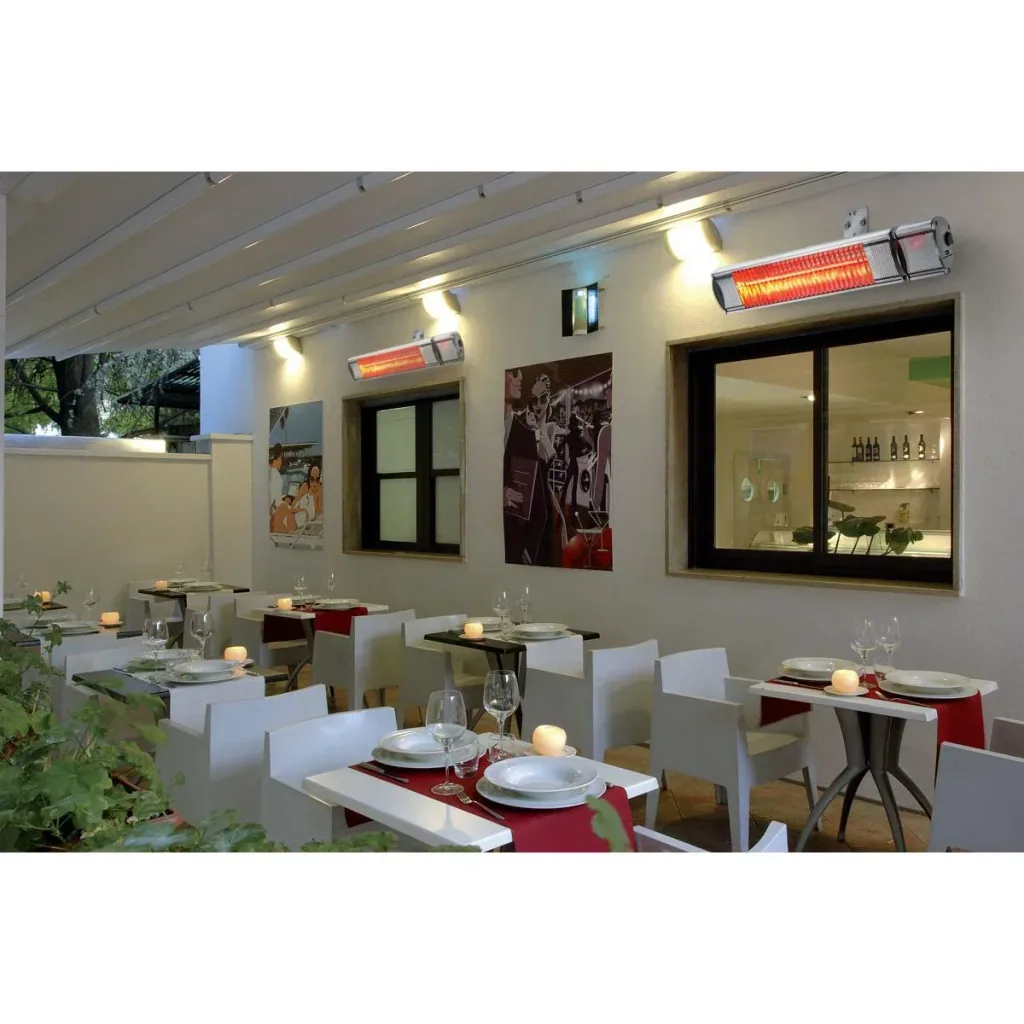 Heizung - Infrarot-Lampe - Terrassenheizung - innen und außen - 2000W - 24m² - IP55 - Mit Fernbedienung