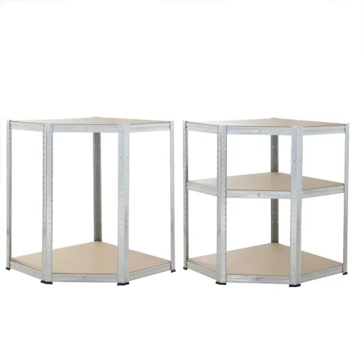 Deuba Metall-Lagerregal/Eckregal mit 5 Fachböden - 875kg Kapazität - (HxBxT) 180x70x40 cm - 175kg pro Fachboden