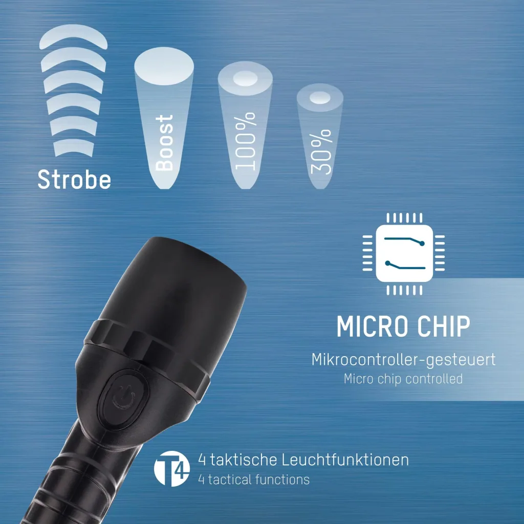 LED Taschenlampe mit 10 Watt und 930 Lumen IP54