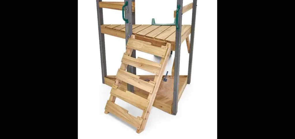 Holz Spielgerüst Barbary, Outdoor-Klettergerüst für Kinder, Doppelschaukel, Rutsche, Leiter, Sandkasten, anthrazit