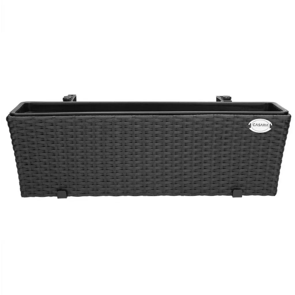 Polyrattan Pflanzgefäß - 2er Set - Schwarz