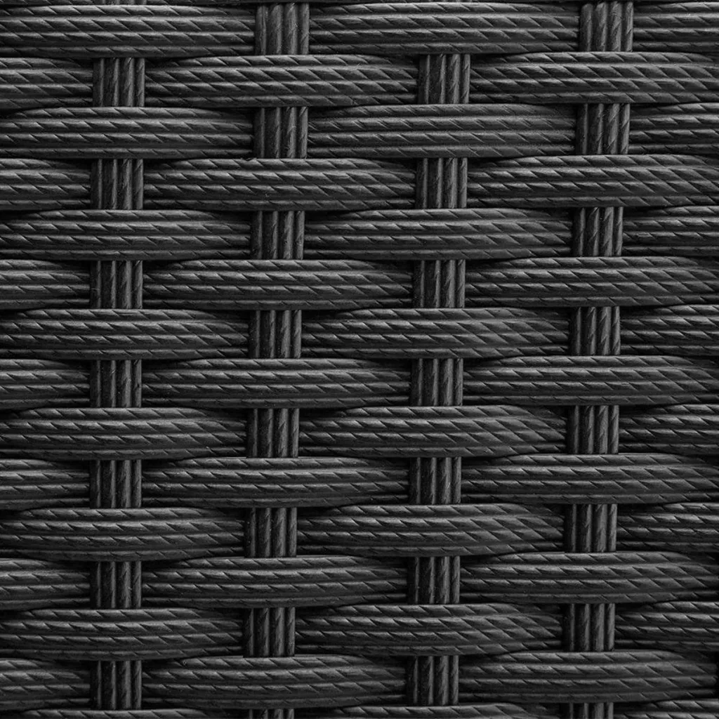 Polyrattan Pflanzgefäß - 2er Set - Schwarz