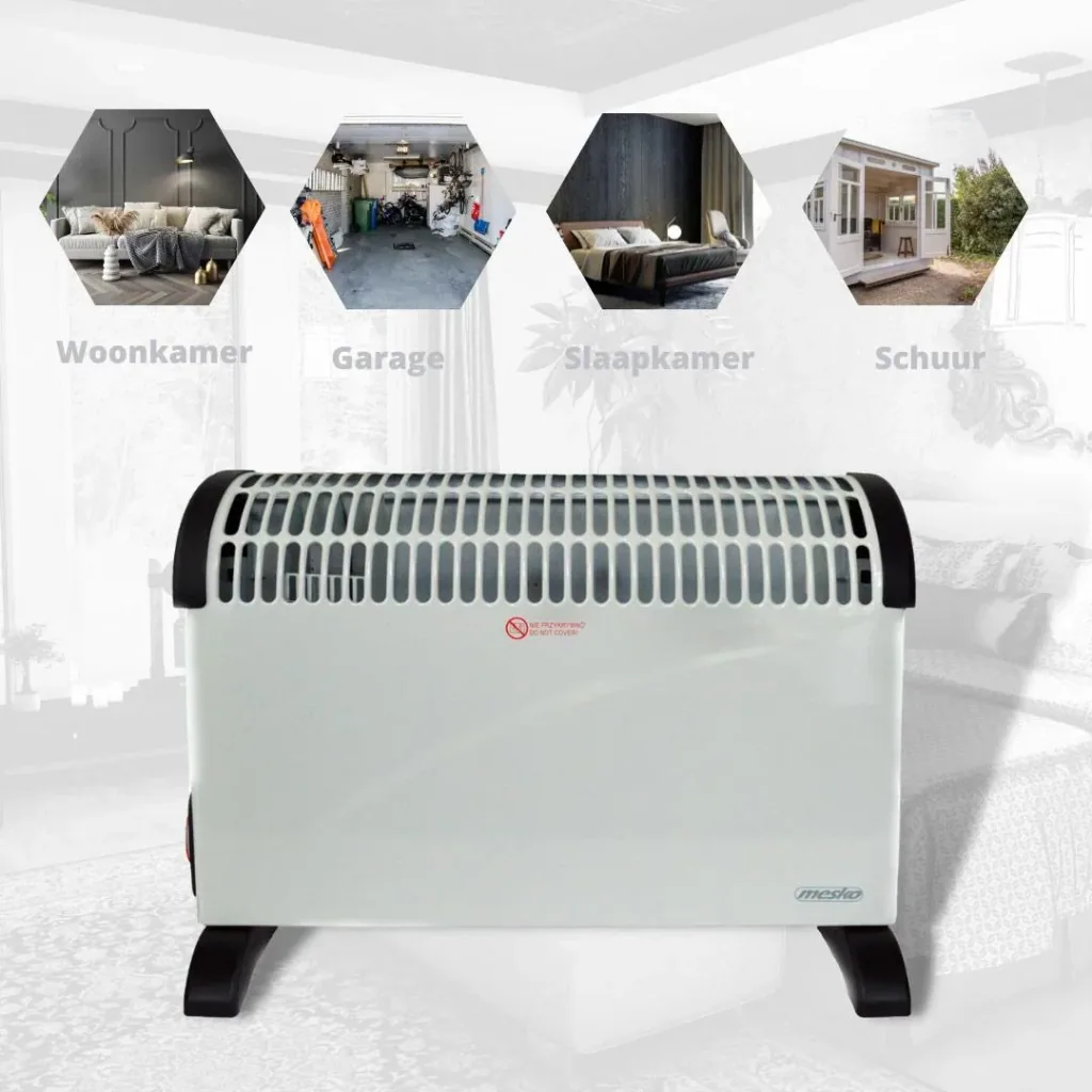 Mesko Elektrokonvektor - 3 Heizstufen - 2000W - bis zu 20m² - Weiß - einstellbarer Thermostat