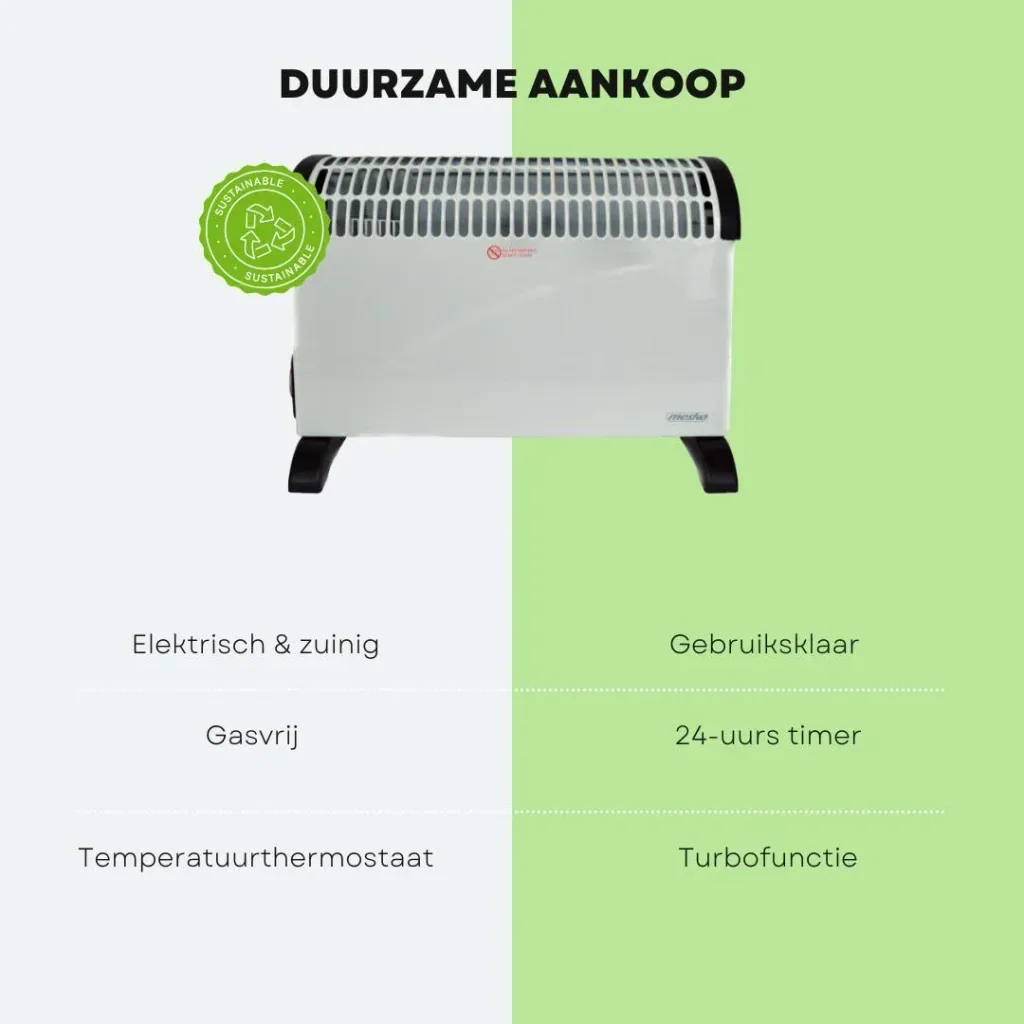 Mesko Elektrokonvektor - 3 Heizstufen - 2000W - bis zu 20m² - Weiß - einstellbarer Thermostat