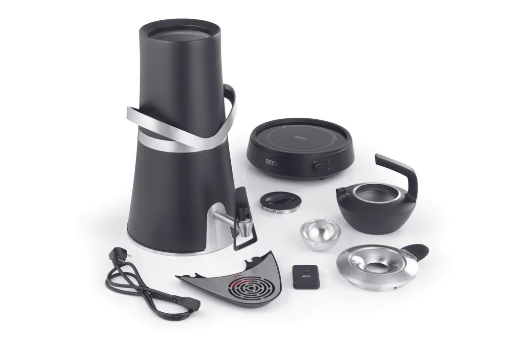 Samowar mit Teekocher, Russischer Teekessel Elektrisch - Amira, Induktions-Model, Schwarz, 10L