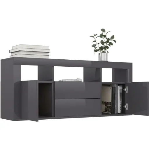 TV-Schrank 120x30x50 cm Spanplatte hochglänzend grau