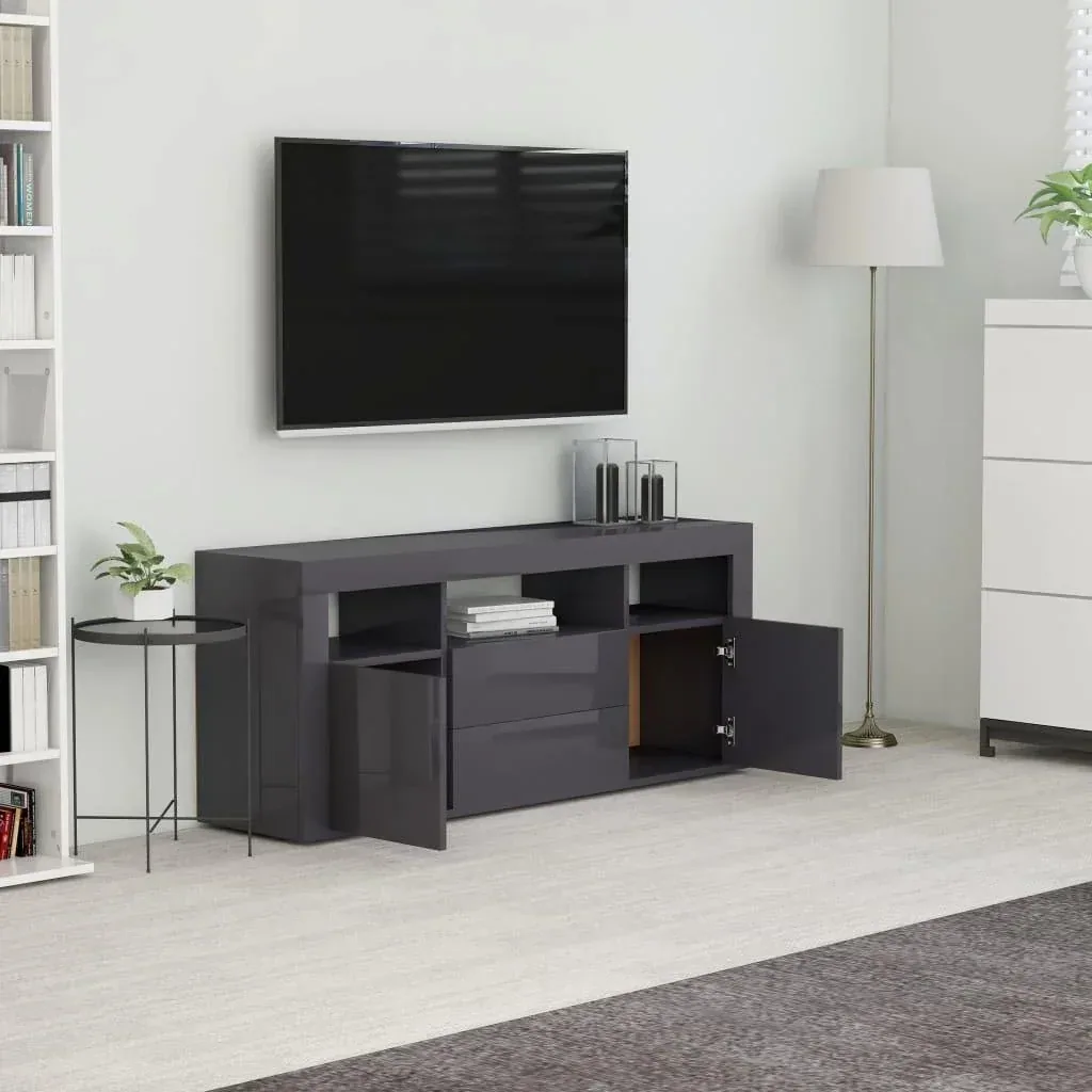 TV-Schrank 120x30x50 cm Spanplatte hochglänzend grau