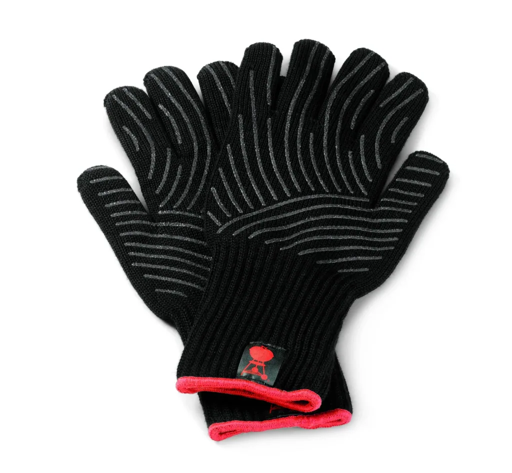 Grillhandschuh-Set mit Silikon-Griffflächen, Schwarz (S / M)