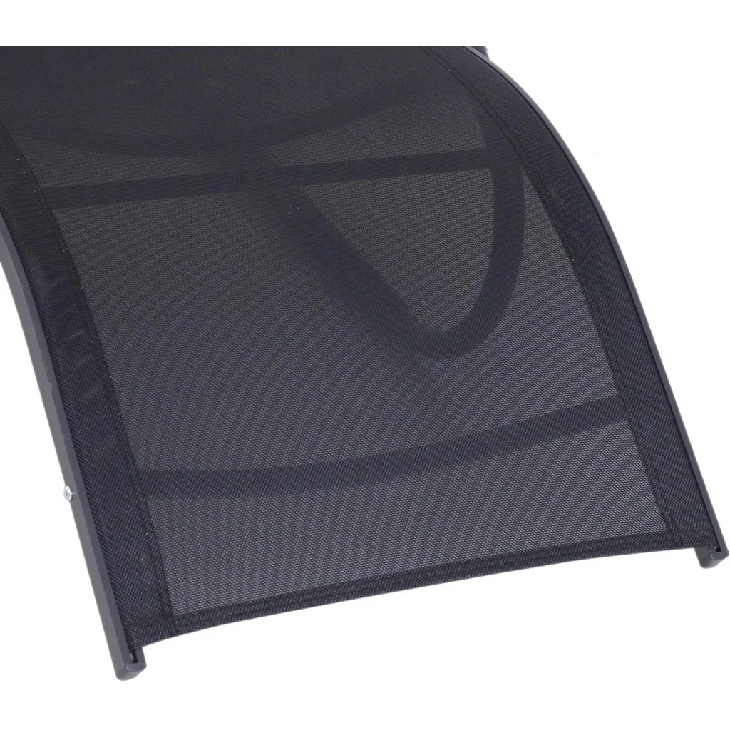Gartenliege Sonnenliege Stoffliege mit Kissen Relaxliege ergonomisch wetterbeständig Aluminium Schwarz 150 x 63 x 89 cm